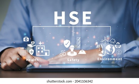 HSE - health safety environment acronym Banner for business and organization. Standard safe industrial work and industrial. Health Safety Environment.