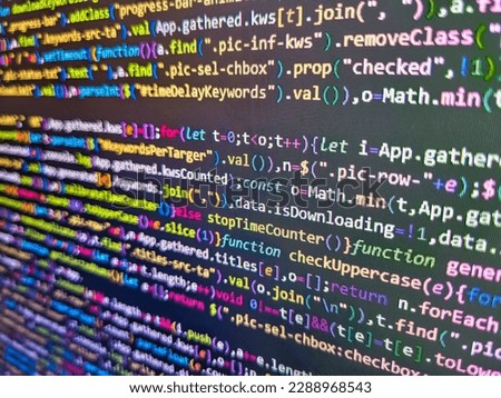 HTML and CSS code developing screenshot. Php language and coding function developer. Digital technology on display. Programming code on black background. Hacker api text on the computer screen