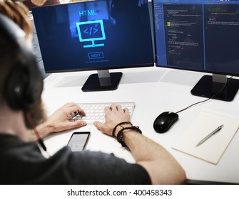 HTML Web Development Code Design Concept