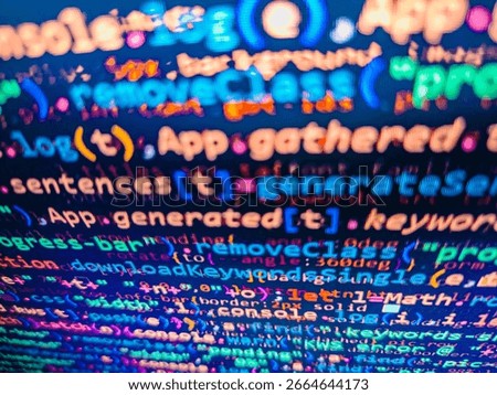 HTML website structure. Digital computer code and black background. Web Design Business Concept. Program code PHP HTML CSS of site. Hacker api text on the computer screen