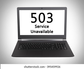 HTTP Status code on a laptop screen  - 503, Service Unavailable