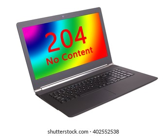 HTTP Status Code On A Laptop Screen  - 204, No Content