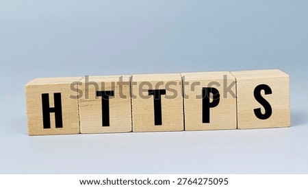HTTP web protocol acronym on wooden cubes over grey background representing internet communication networking technology and data transfer concept. 