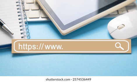 Https address. Internet search concept