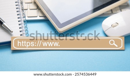 Https address. Internet search concept