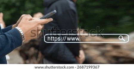 Https address. Internet search concept