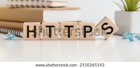 HTTPS text on wooden cubes on white background - Image.