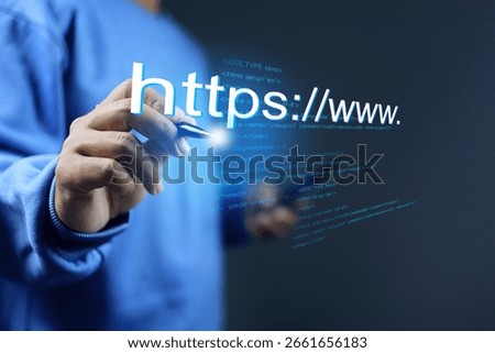 https website domain concept with programer coding html to build a web page to security connection with hypertext transfer protocol secure