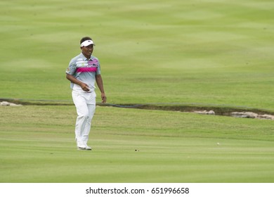 HUA HIN, THAILAND-FEBRUARY 13: Thongchai Jaidee of Thailand during Round 2 of 2015 True Thailand Classic on February 13, 2015 at Black Mountain Golf Club in Hua Hin, Thailand