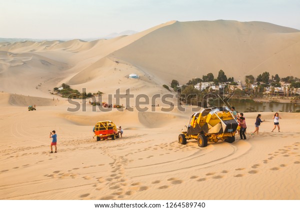 HUACACHINA, ICA PERU. The\
Buggies are special carts to travel the dunes of the desert.\
January 18, 2015,\
Peru