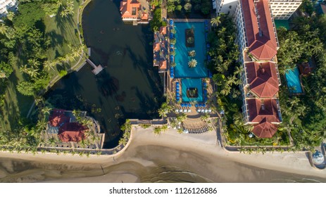 HUAHIN, THAILAND - June 30, 2018 : Arial view (above) of Downtown Dusit Thani Hua Hin Hotel. Sunset time. - Shutterstock ID 1126126886