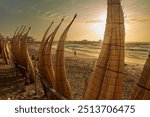 Huanchaco is a coastal town in Peru known for its unique reed boats, called "caballitos de totora". These boats have been used by local fishermen for thousands of years.