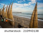 HUANCHACO, PERU: View of Totora Horses in Huanchaco beach.