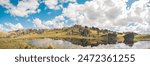 Huayllay Stone Forest, rocks eroded by the wind over the years creating stone figures. Cerro de Pasco. Peru, Panoramic view