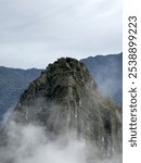 Huayna Picchu Rising Above the Mist at Machu Picchu