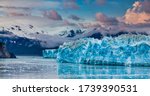 Hubbard Glacier in Alaska under Cloudy Skies