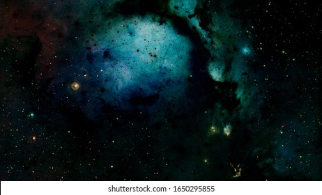 Hubble Views Galaxy And Nebula. Elements Of This Image Furnished By NASA.