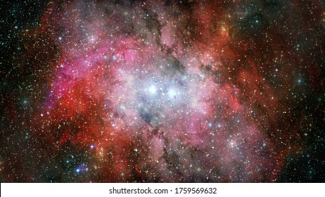 Hubble views galaxy and nebula. Elements of this image furnished by NASA.