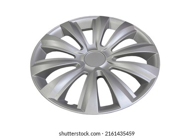 Hubcap on a white background,decoration for car wheels, Silver hub cap