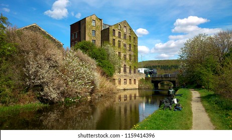 Huddersfield, England, April 27, 2015: Huddersfield Narrow Canal