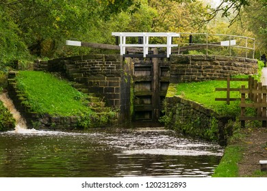 Huddersfield Narrow Canal At Uppermill,England UK.