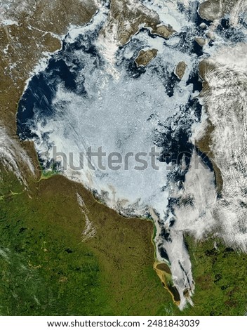 Hudson Bay.  Elements of this image furnished by NASA.