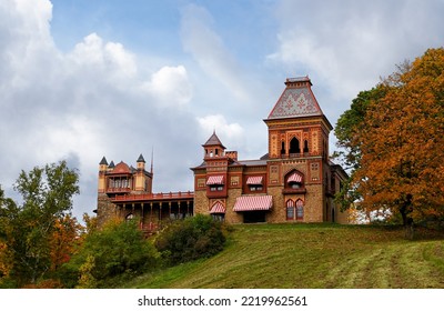 HUDSON, NEW YORK - 18 OCT 2022:  Olana State Historic Site, The Estate Was Home To Frederic Edwin Church, One Of The Major Figures In The Hudson River School Of Landscape Painting.