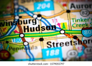 Hudson. Ohio. USA On A Map
