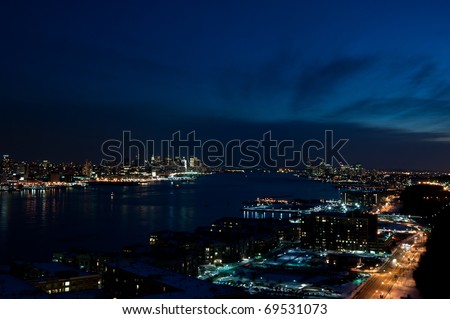 Similar – Image, Stock Photo An evening landscape of Malmo