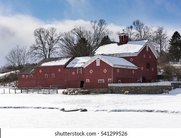 Hudson Valley Barns In Winter Snow 