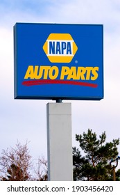 HUDSON, WI,USA - JANUARY 1, 2021: Napa Auto Parts Sign And Trademark Logo.