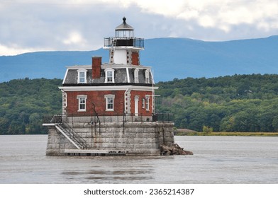 Hudson-Athens Lighthouse viewed from the Hudson River - Shutterstock ID 2365214387