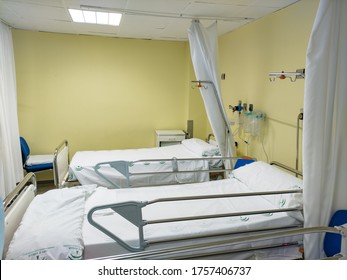 Huelva, Spain - June 16, 2020: View Of Reanimation Room Inside Hospital Juan Ramon Jimenez In Huelva, Spain