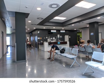 Huelva, Spain - June 16, 2020: Outpatient Appointments Waiting Room Inside The  Hospital Costa De La Luz In Huelva, Spain