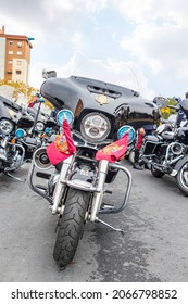 Huelva, Spain - October 30, 2021: Harley Davidson Motorcycle Of Spanish Royal Guard