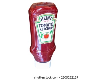 Huelva, Spain - September 22, 2022: Heinz Tomato Ketchup Is A Brand Of Ketchup Manufactured By The H. J. Heinz Company, A Division Of The Kraft Heinz Company.