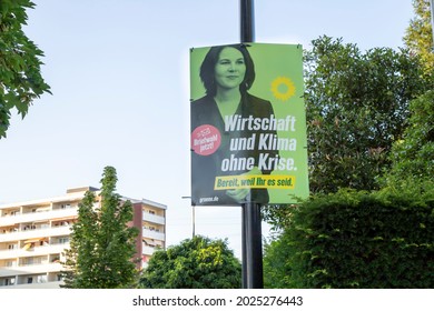 Huerth, NRW, Germany, 08 15 2021, Election Posters For The Federal Election 2021, Green Party