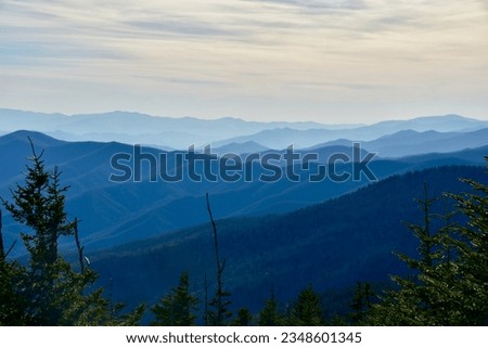 Hues of blue at Blueridge mountains at sunset
