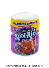 HUETTENBERG, GERMANY AUGUST 13, 2019:  A Packet Of Kool-Aid Grape Flavored Drink Mix. Kool-Aid, Was Invented In Hastings, Nebraska Where Locals Still Celebrate 