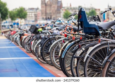 Huge bicycle parking in the center of Amsterdam