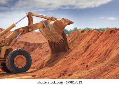 a huge bulldozer at Weipa bauxite mine