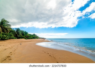 Huge Cloud Over La Perle Beach In Guadeloupe, Caribbean Sea