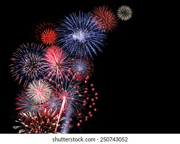 Huge colorful fireworks display - Shutterstock ID 250743052