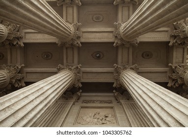 huge  columns vaults temple overhead - Shutterstock ID 1043305762