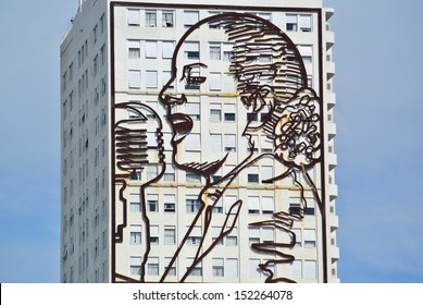 Huge Evita Installation In Buenos Aires Argentina