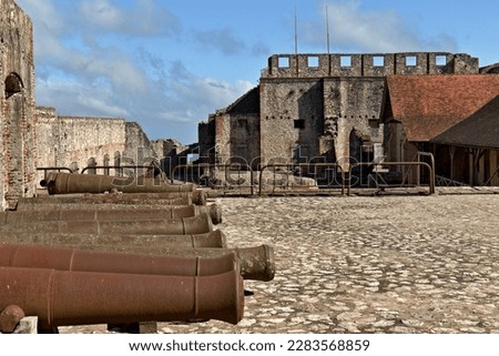 The huge fortress Citadela Laferriere was completed in 1820. Today it is a UNESCO World Heritage Site. Republic of Haiti.