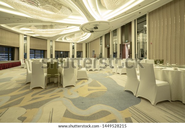 Huge Hall Interior Carpet Ceiling Lights Stock Photo Edit