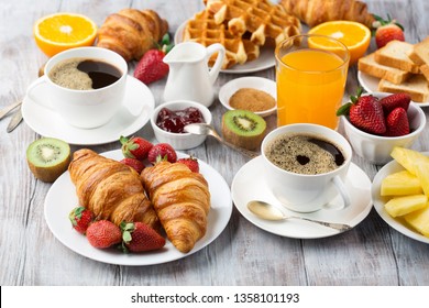 Breakfast Served Coffee Orange Juice Egg Stock Photo 533941390 ...