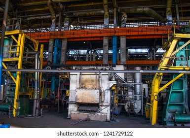 A Huge Industrial Kiln For Burning Iron And Metal Products. Blacksmith's Production Workshop