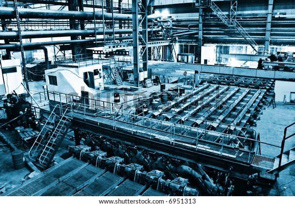 Huge
industrial space hosting a hot rolling
department